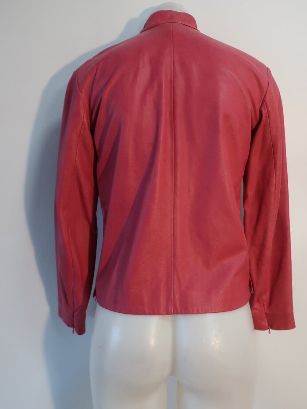 Womens Ralph Lauren Golf Raspberry-Pink Color Leather Jacket S - Picture 7 of 14